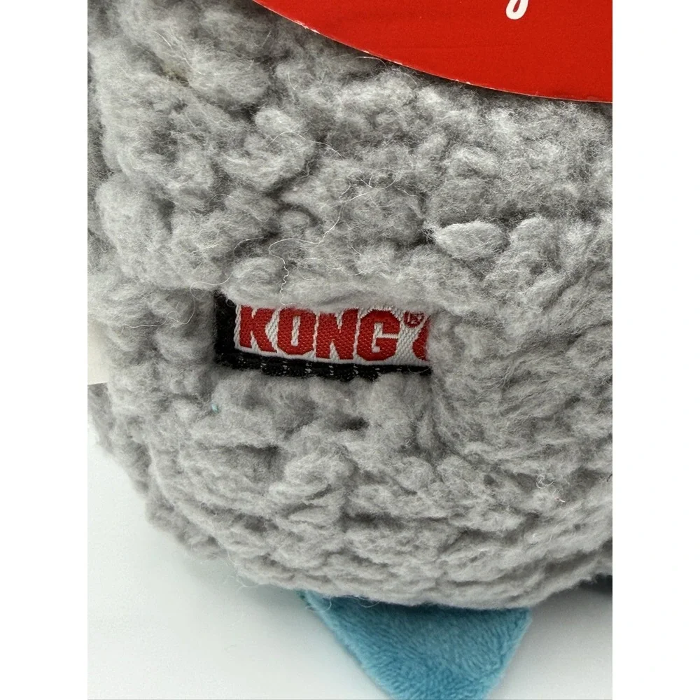 KONG Floofs Sherps Elephant Dog Toy Medium Squeaky Plush RSPF24 Grey Teal